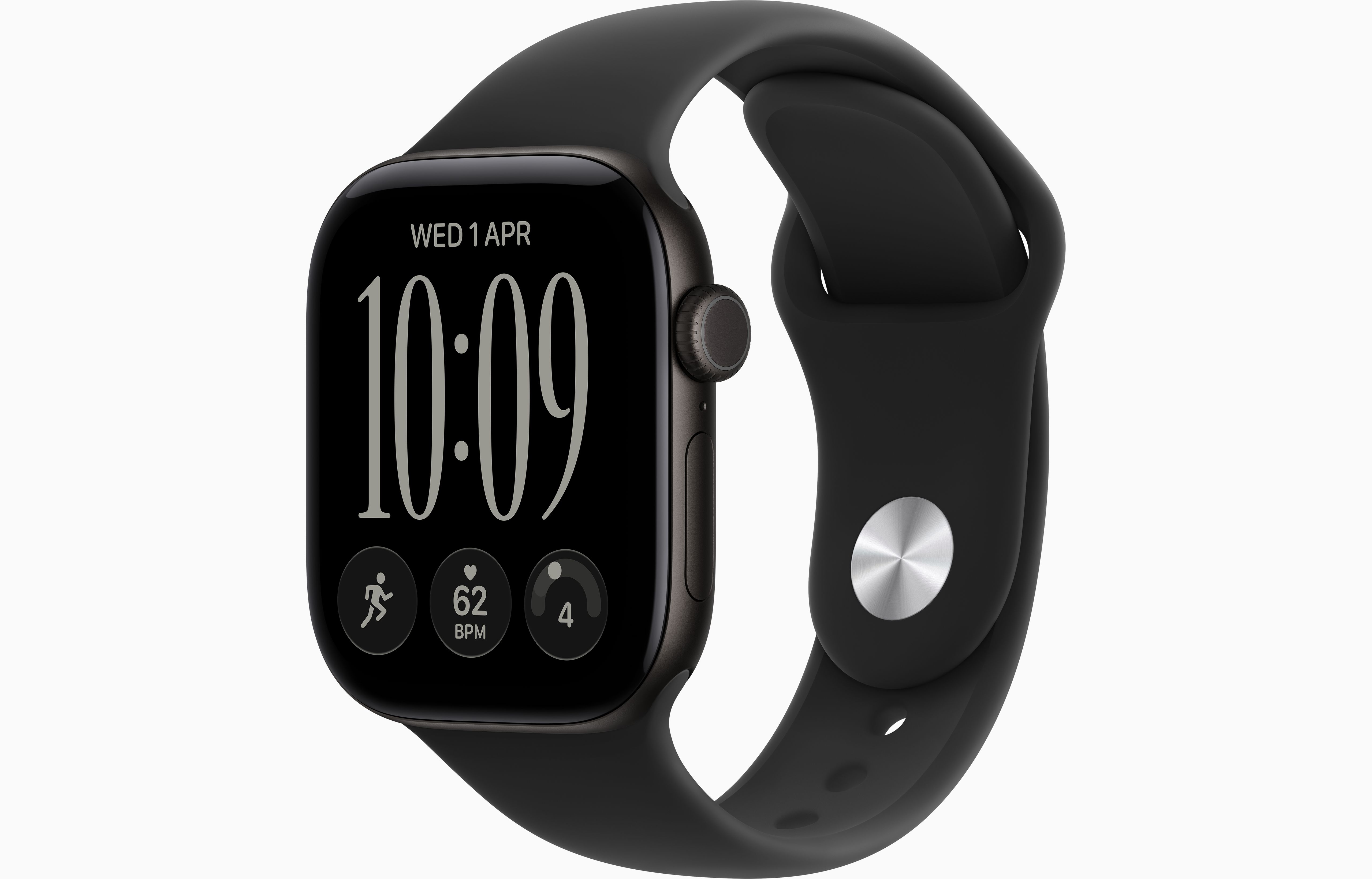 apple-watch-series-12-gps-42mm- - Black Aluminium Case with Black Sport Band - S/M