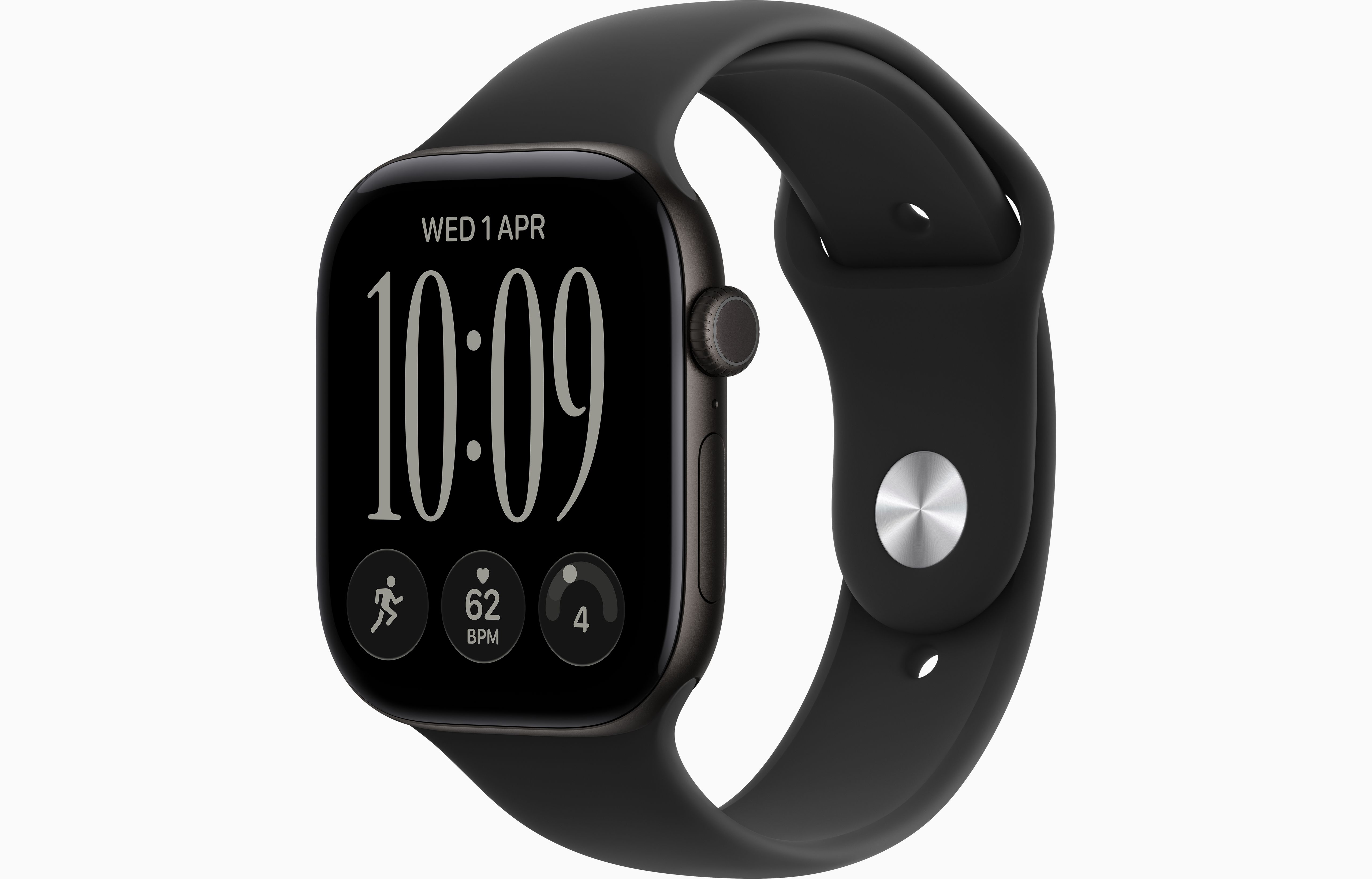 apple-watch-series-12-gps-46mm- - Black Aluminium Case with Black Sport Band - M/L